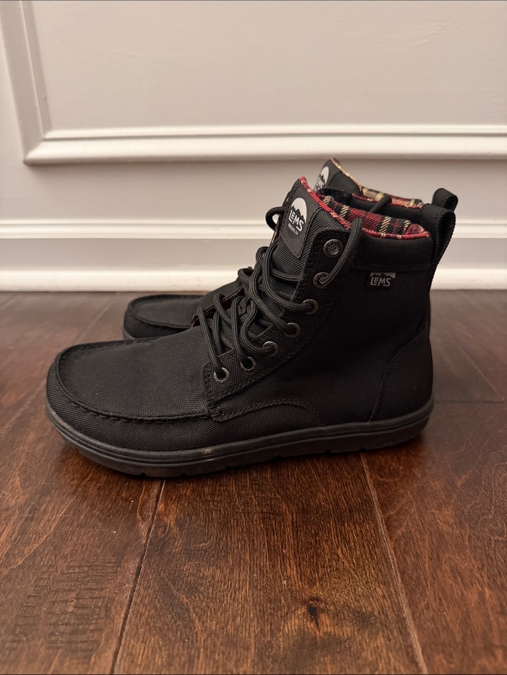 Lems Boulder Boot Black Canvas Men 8 / women 9.5